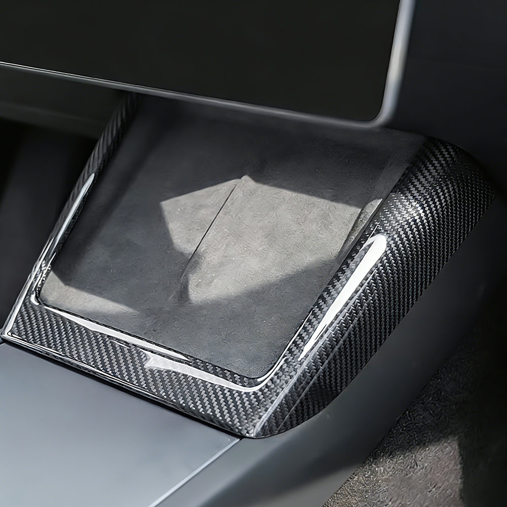 Real Carbon Fiber Center Console Charging Pad Trim for Tesla Model 3 Highland & Model Y Juniper Accessories | Tlyard