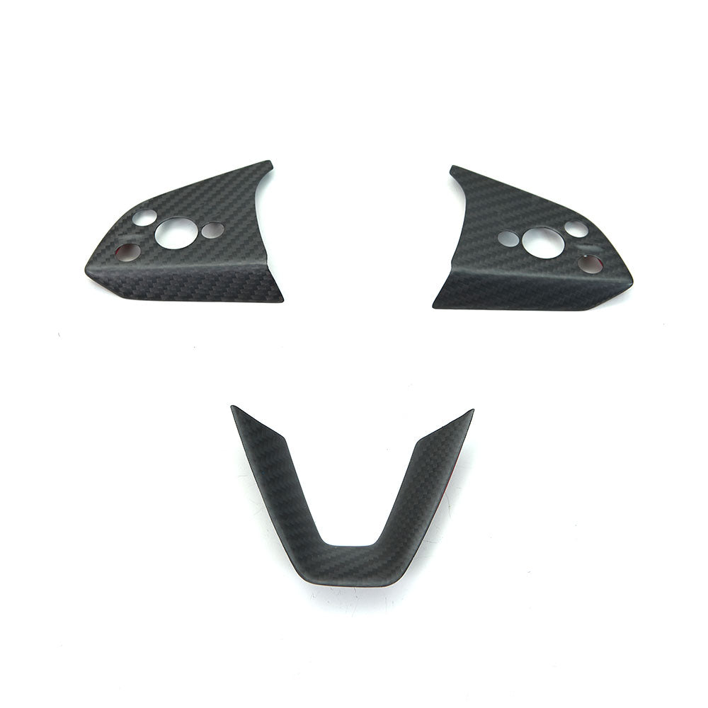 Real Carbon Fiber Steering Wheel Button & V-Shape Trim Cover for Model 3 Highland & Model Y Juniper | Tlyard