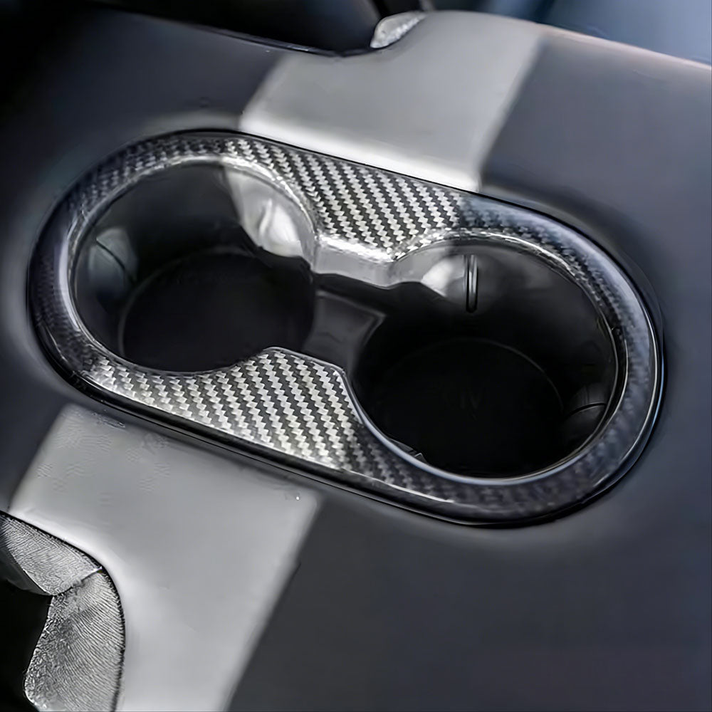 Real Dry Carbon Fiber Cup Holder for Model Y 2025 Juniper Interior Trim | Tlyard