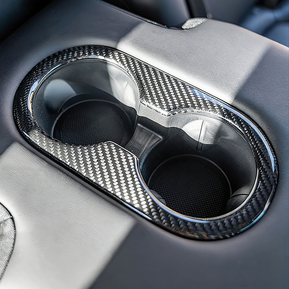 Real Dry Carbon Fiber Cup Holder for Model Y 2025 Juniper Interior Trim | Tlyard