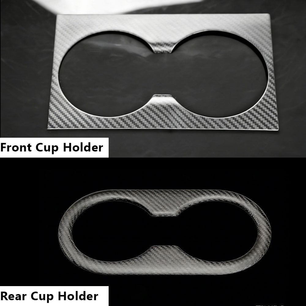 Real Dry Carbon Fiber Cup Holder for Model Y 2025 Juniper Interior Trim | Tlyard