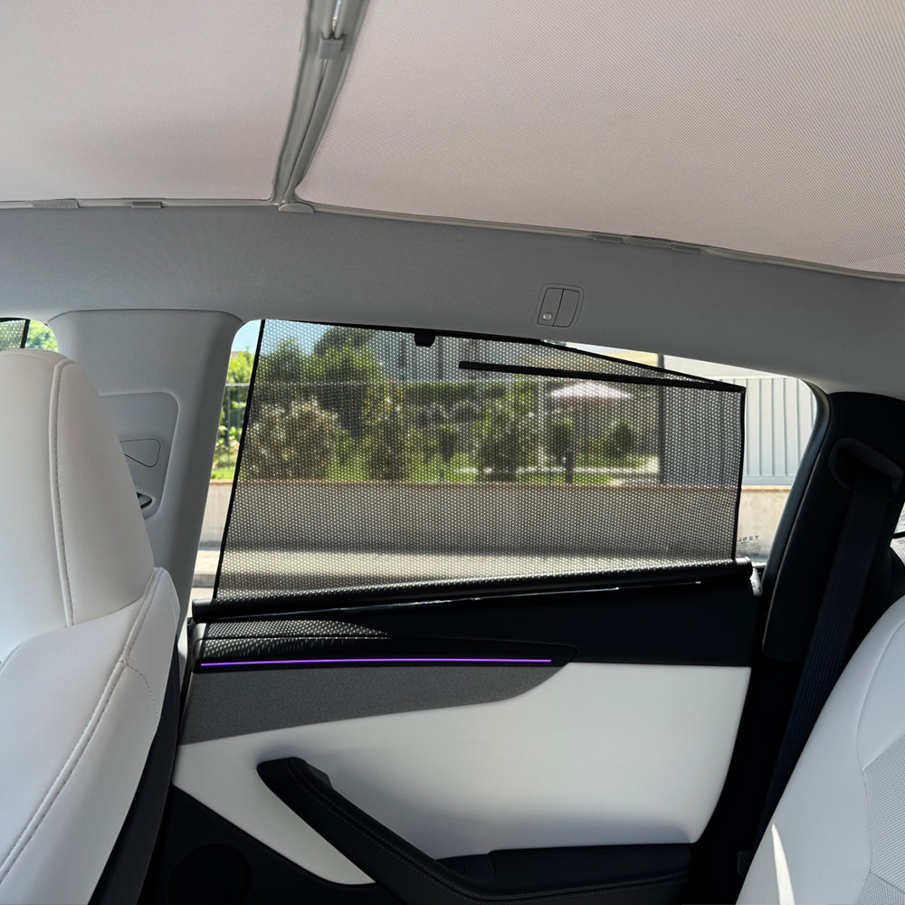 Retractable Side Window Privacy Sunshades for Tesla Model 3/Y/X/S Heat Insulation Curtains Set | Tlyard