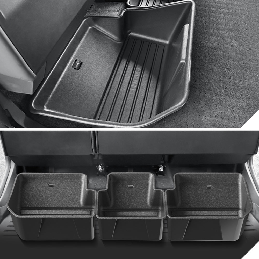 Tesla Cybertruck Rear Under-seat Storage Box Durable ABS Rear Underseat Organizer Cybertruck Accessories | Tlyard