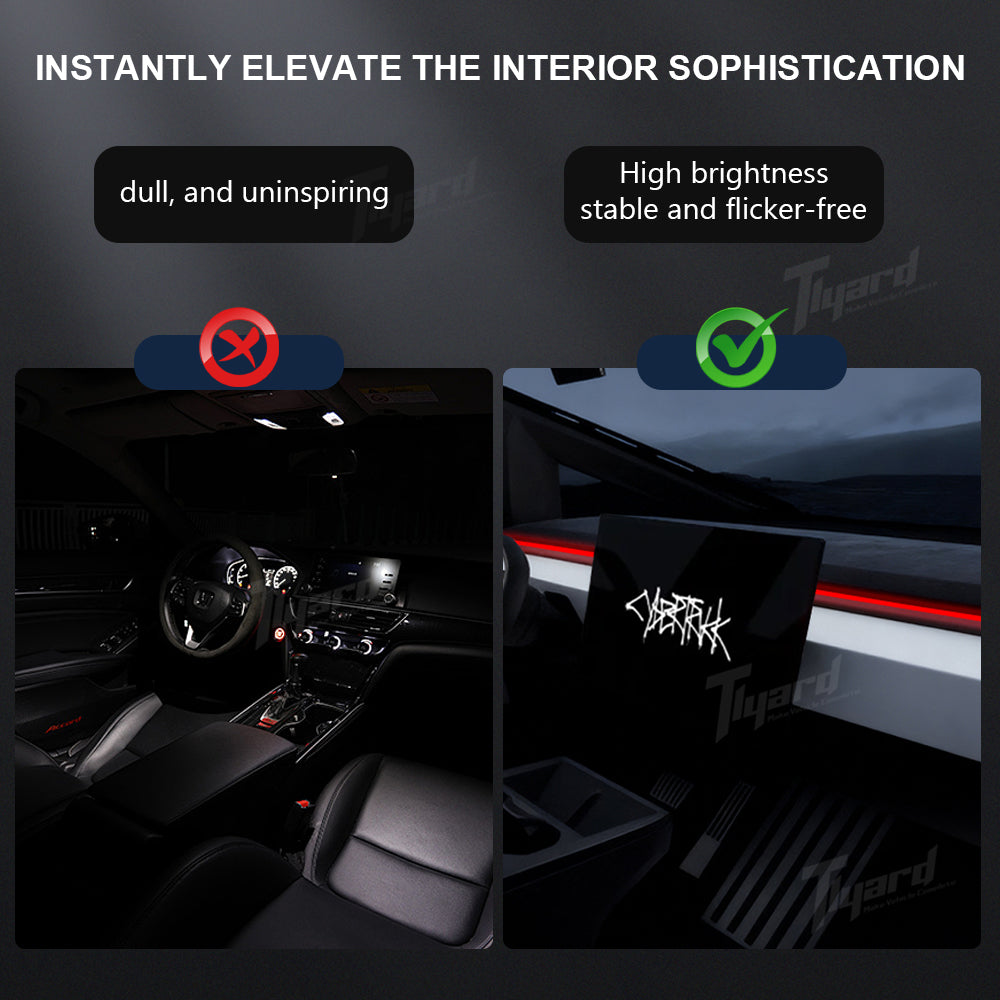 Tesla Cybertruck Smart BSD Ambient Lighting - Intelligent Blind Spot Detection & Interactive Interior Mood Lights | Tlyard