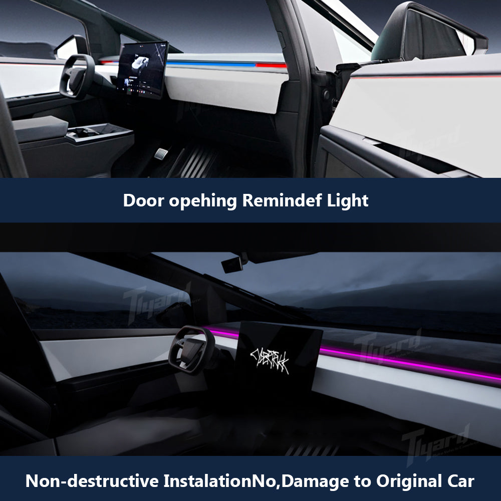 Tesla Cybertruck Smart BSD Ambient Lighting - Intelligent Blind Spot Detection & Interactive Interior Mood Lights | Tlyard