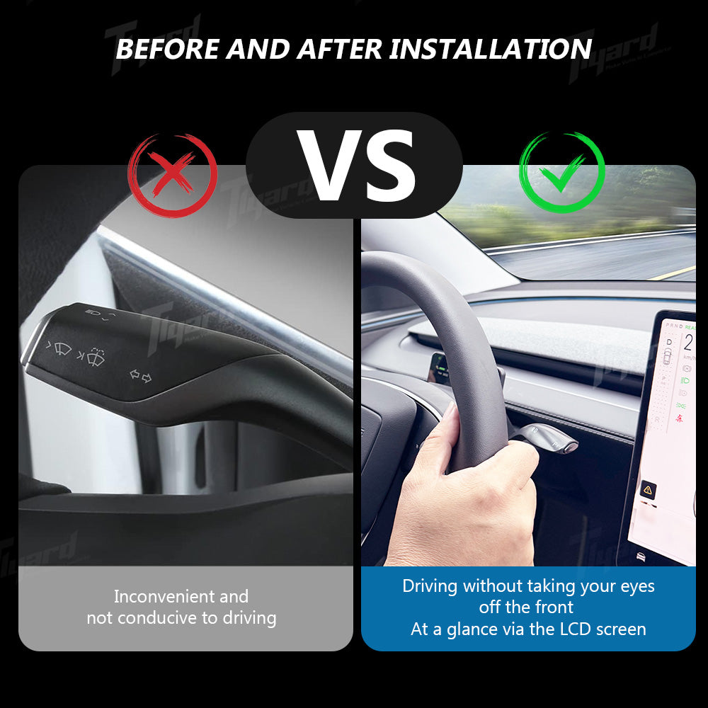 Tesla Model Y Juniper/ 3 Highland Smart Gear Shift Stalk with Digital Instrument Display Upgrade Kit
