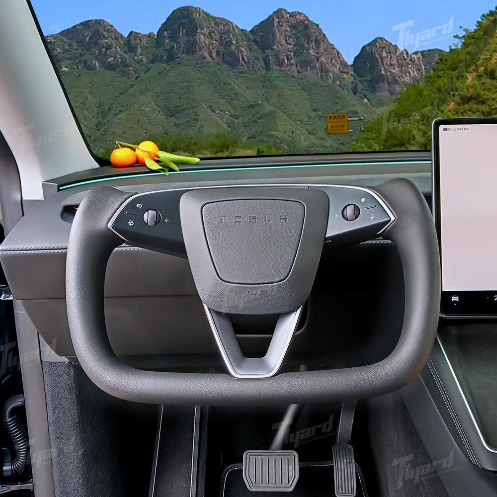 Tesla Stering Less Car 2025+ Tesla Model Y Juniper Yoke Steering Wheel Premium Heated Nappa/A ...
