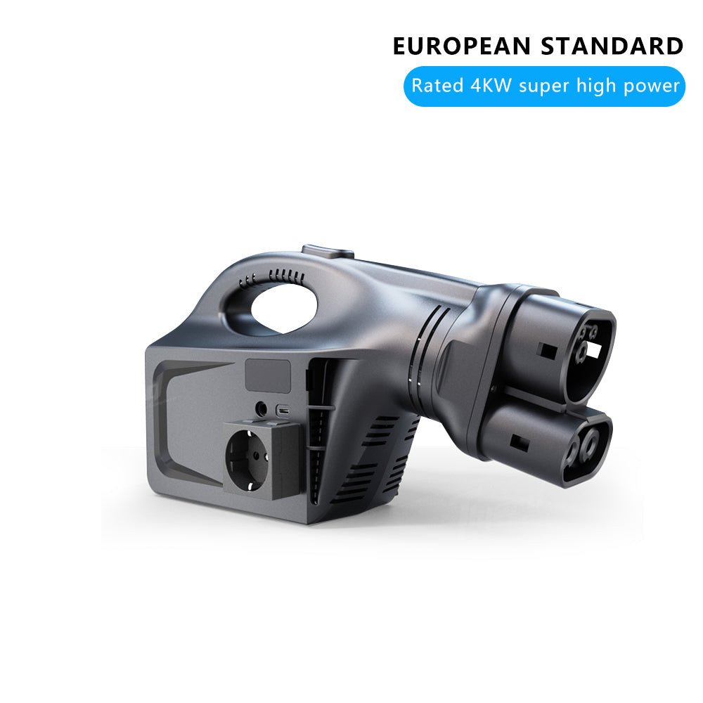 Tesla V2L Discharge Adapter 2KW/4KW for Tesla 3/Y/X/S Portable EV Power Outlet with EU/UK/US Standard Socket