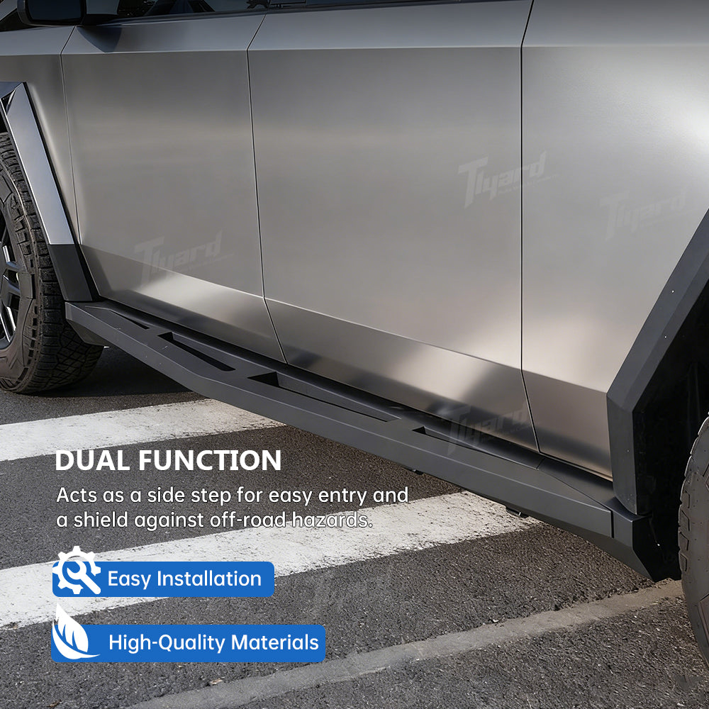 Large Triangular Tesla Cybertruck Running Boards Aerodynamic Side Steps | Tlyard