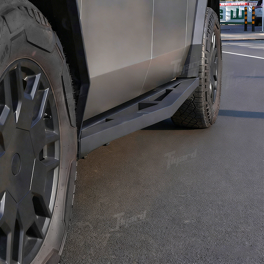 Large Triangular Tesla Cybertruck Running Boards Aerodynamic Side Steps | Tlyard