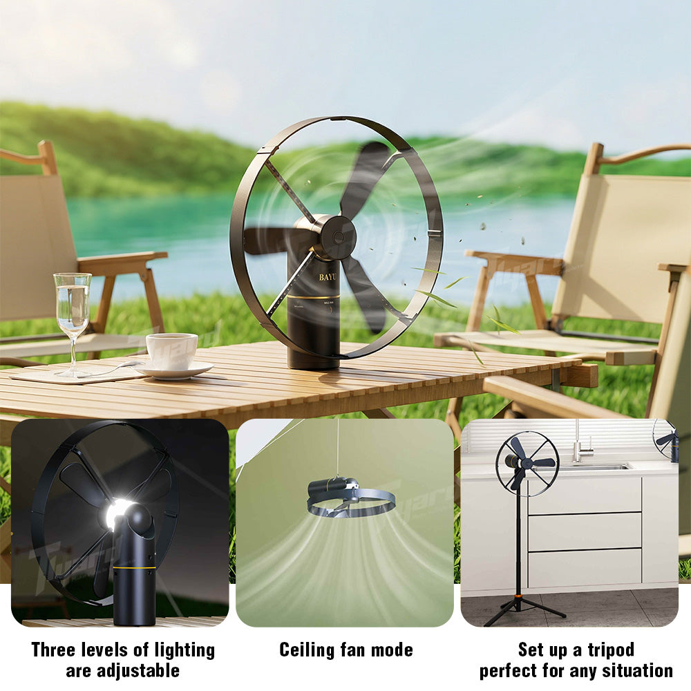 Modular 4-in-1 Outdoor Adventure Kit - 19200mAh Power Bank, High-Intensity Flashlight, Cordless Fan & Mosquito Repeller | Tlyard
