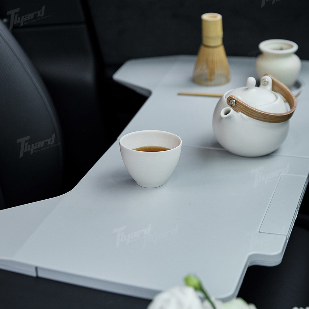 Tlyard Multifunctional Folding Car Tray Desk for Tesla Model 3/Y/S/X/Cybertruck – Portable Laptop Table & Dining Tray for Driver & Passenger