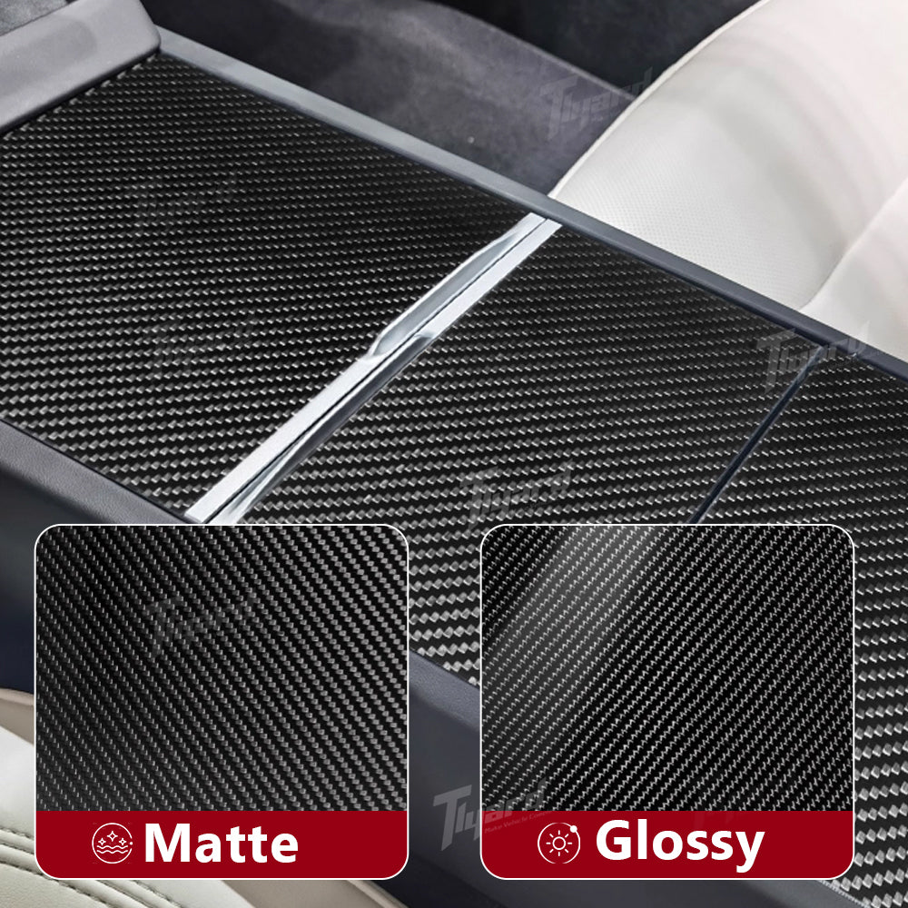Real Carbon Fiber Center Console Overlay for Tesla Model 3 Highland / Model Y Juniper