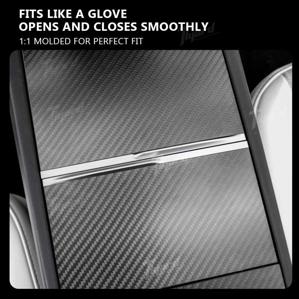 Real Carbon Fiber Center Console Overlay for Tesla Model 3 Highland / Model Y Juniper