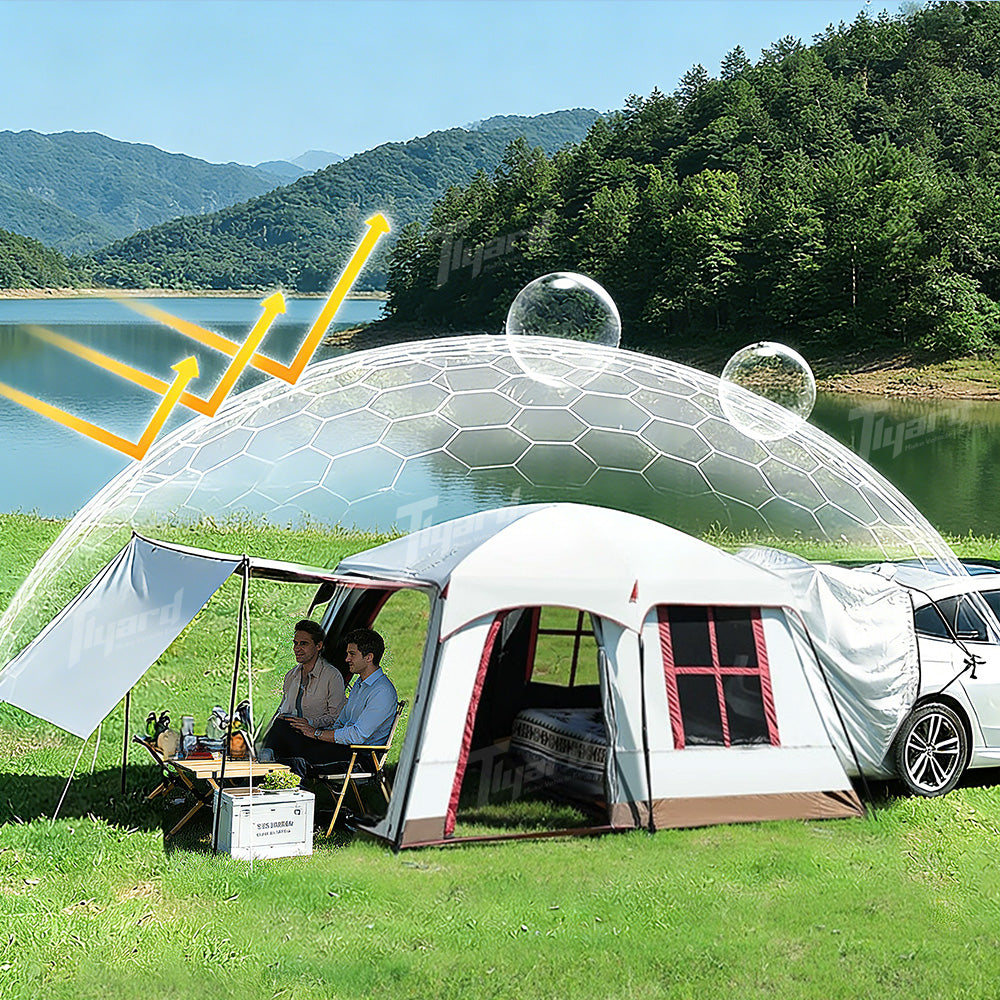 tesla camping Tlyard Tesla Camping Suite: All-Weather SUV Rear Extension Tent