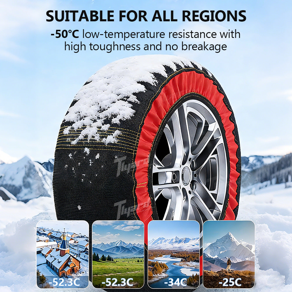 Tlyard Tesla Snow Socks for Tires - Anti-Slip Tire Traction Aids for Model 3/Y/S/X/Cybertruck, Winter Emergency Tire Chains Alternative