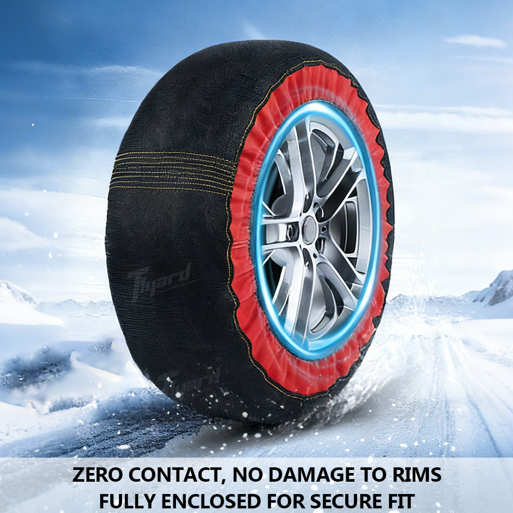 Tlyard Tesla Snow Socks for Tires - Anti-Slip Tire Traction Aids for Model 3/Y/S/X/Cybertruck, Winter Emergency Tire Chains Alternative