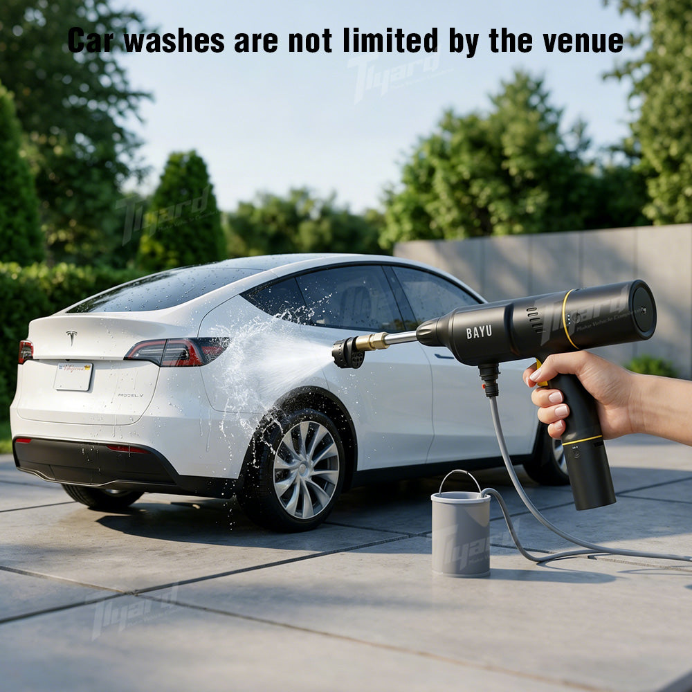 Tlyard Universal 5-in-1 Modular Car Emergency Kit: Modular Tire Inflator, Pressure Washer, Vacuum Cleaner, Power Bank & SOS Flashlight