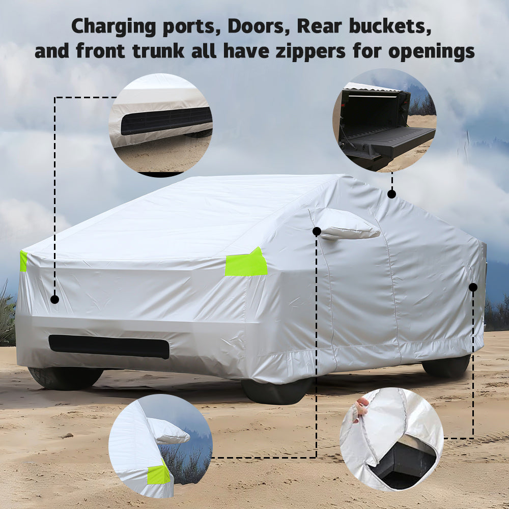 Waterproof Car Cover for Tesla Cybertruck Aerospace-Grade Oxford Fabric for Snow Rain Dust Protection