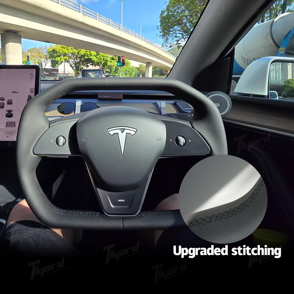 Cybertruck Style Steering Wheel for Tesla Model 3 & Model Y – CyberWheel Inspired by Cybertruck Design