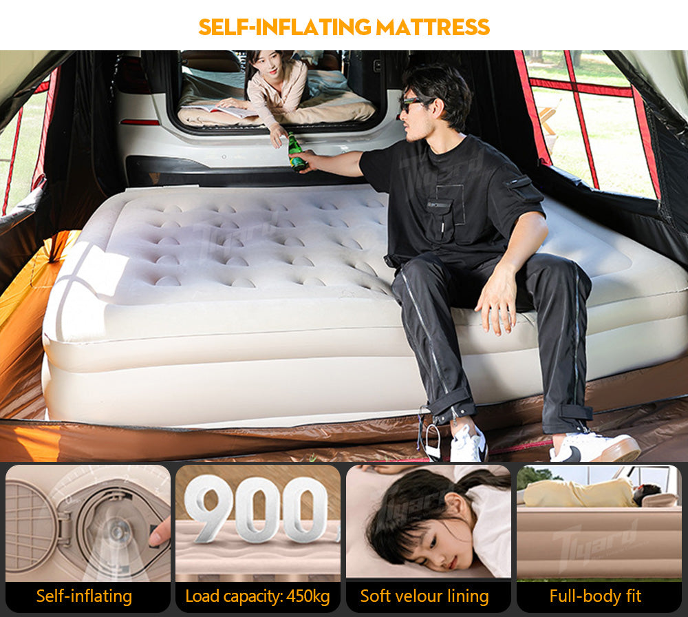 Premium 16" Double Air Mattress with Built-in Rechargeable Pump | Tlyard