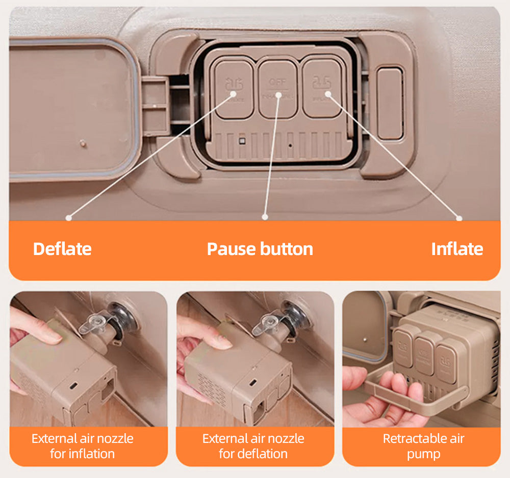 Premium 16" Double Air Mattress with Built-in Rechargeable Pump | Tlyard