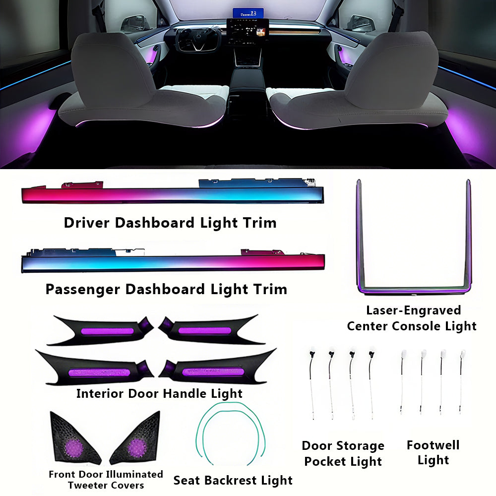 Model 3 Highland & Model Y Juniper Interior Door Handle Ambient Lights Upgrade