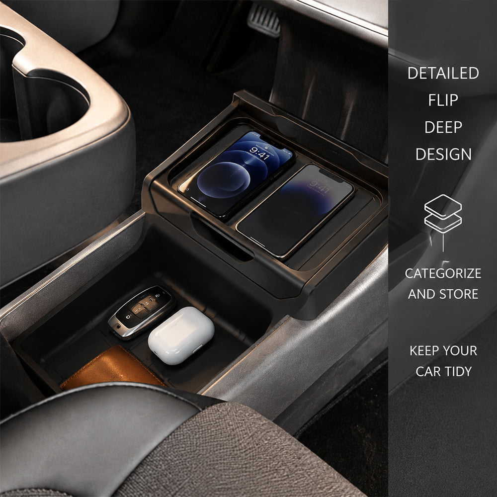 Under-Screen Center Console Lower Storage Organizer for Tesla Model Y Standard 2026+