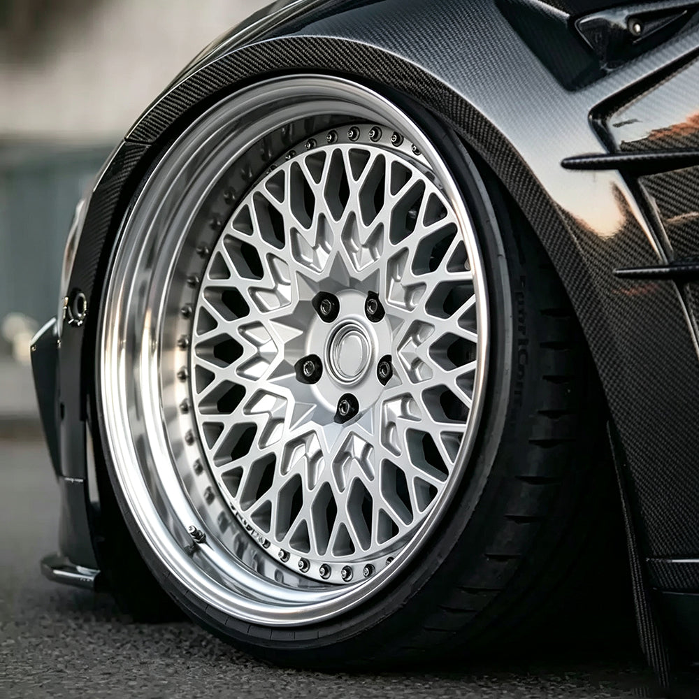 TLE-02 Model 3 / 3 Highland 18"-20" True 2-Piece Classic Mesh Custom Forged Wheels | Tlyard®