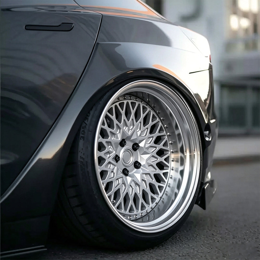TLE-02 Model Y / Y Juniper 19"-21" True 2-Piece Classic Mesh Custom Forged Wheels | Tlyard®
