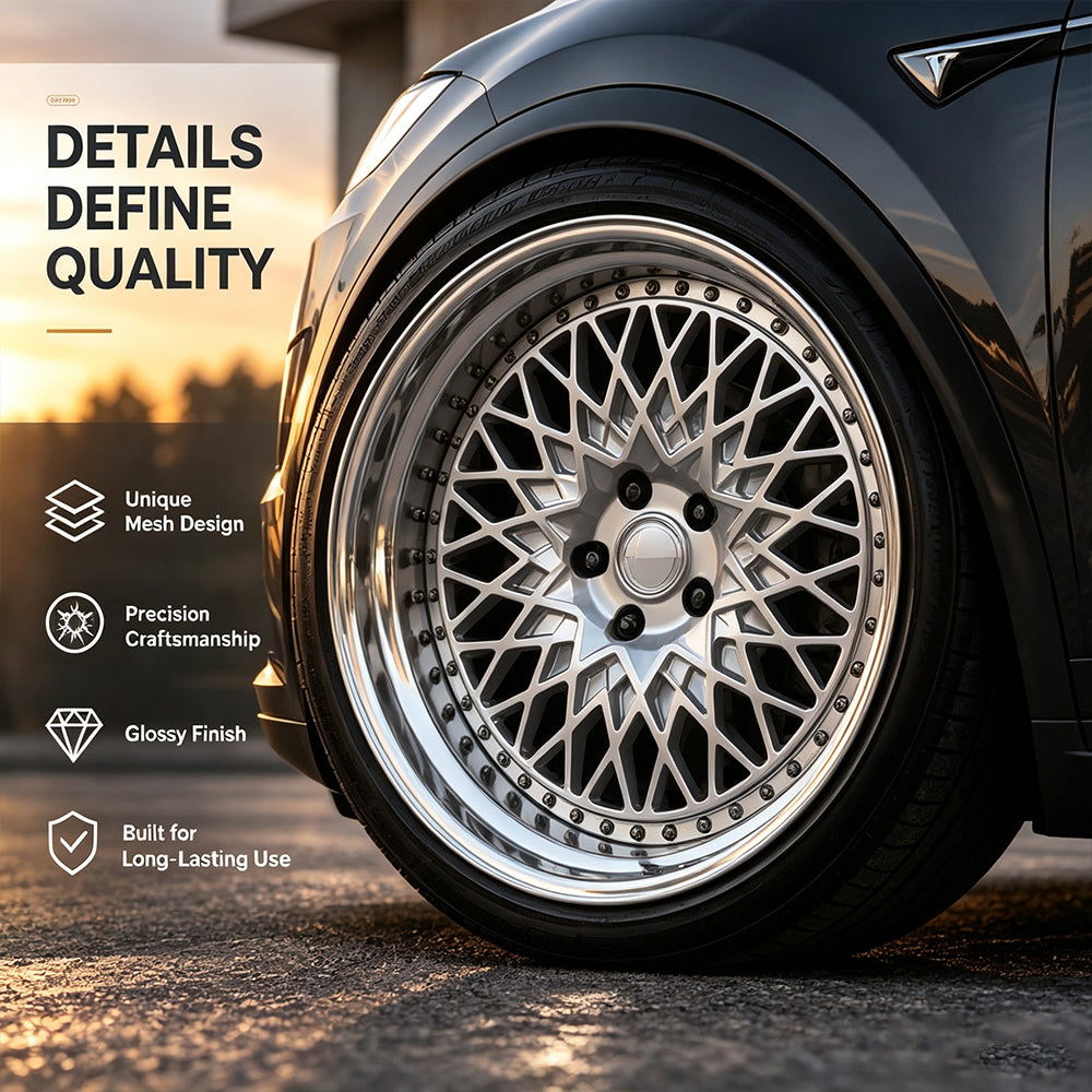 TLE-02 Model Y / Y Juniper 19"-21" True 2-Piece Classic Mesh Custom Forged Wheels | Tlyard®