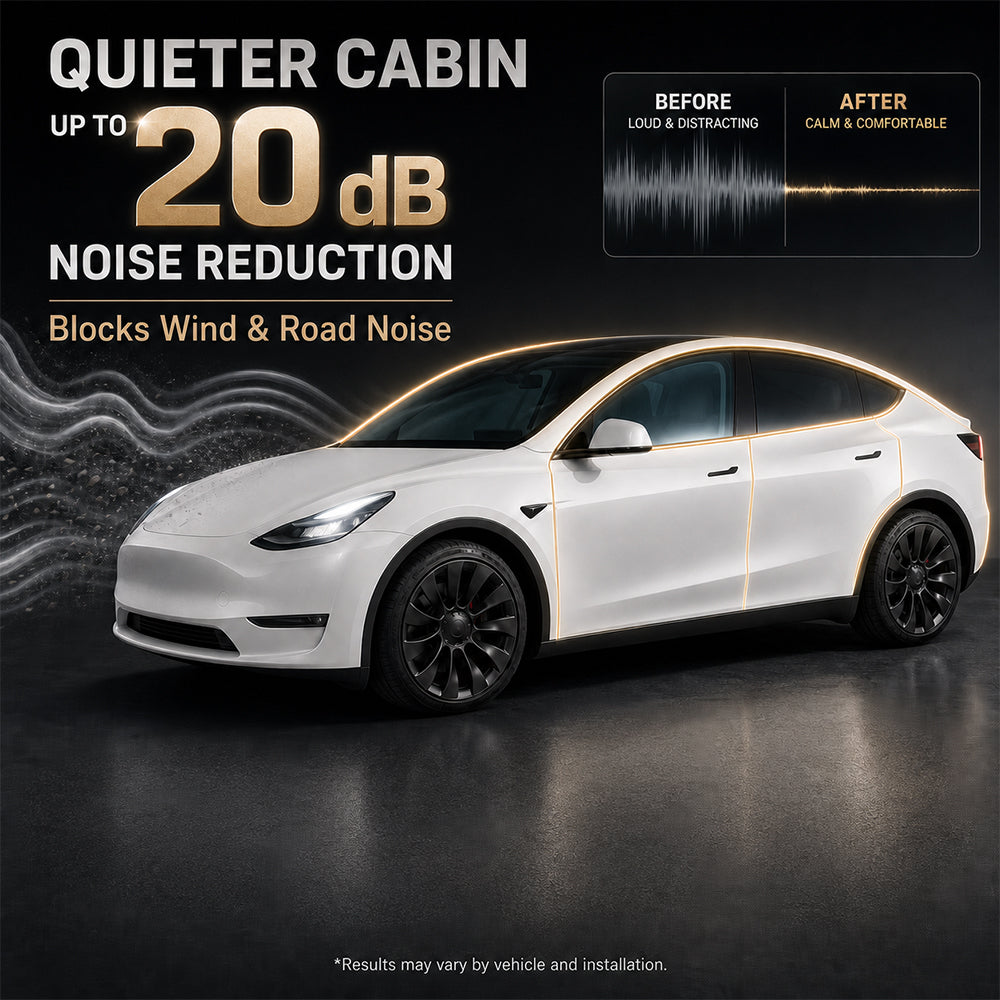 Tlyard Tesla Model 3 & Y Rubber Door Seal Strip Kit - Noise Reduction Weather Stripping for Model 3 Highland & Model Y Juniper
