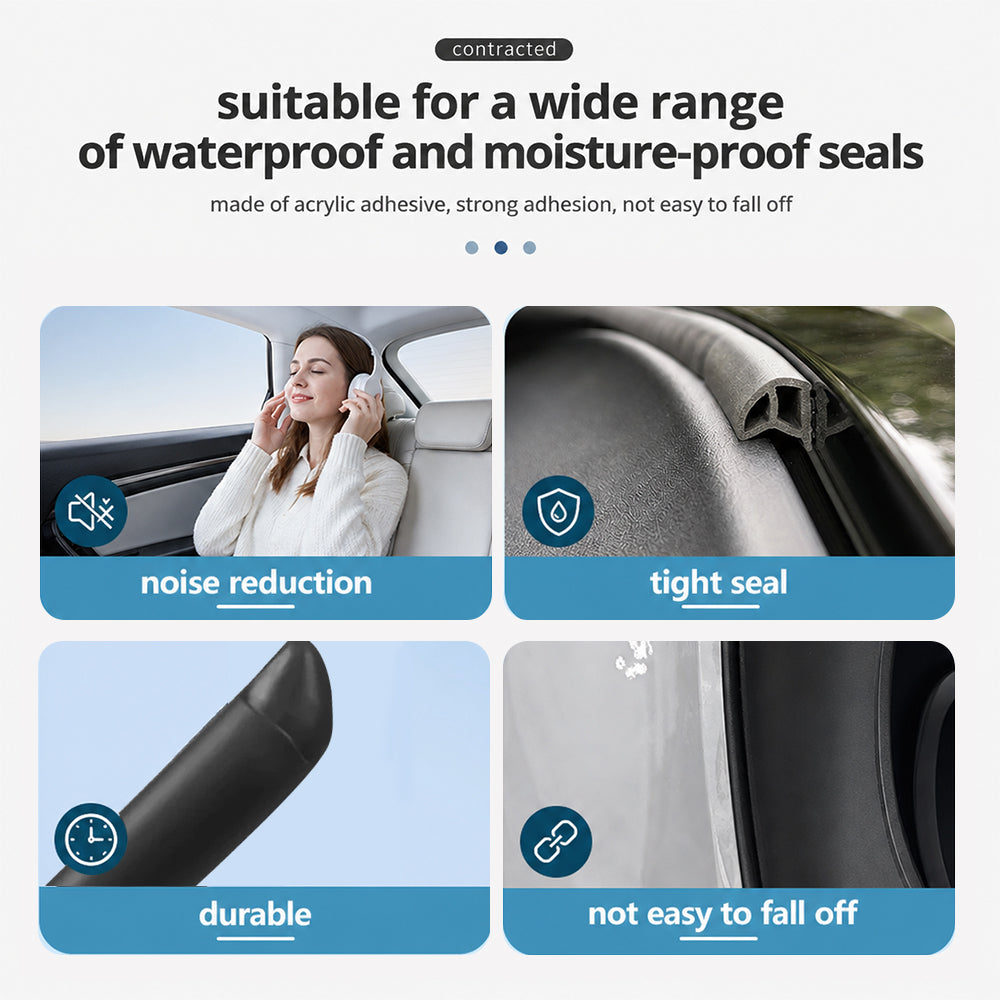 Tlyard Tesla Model 3 & Y Rubber Door Seal Strip Kit - Noise Reduction Weather Stripping for Model 3 Highland & Model Y Juniper