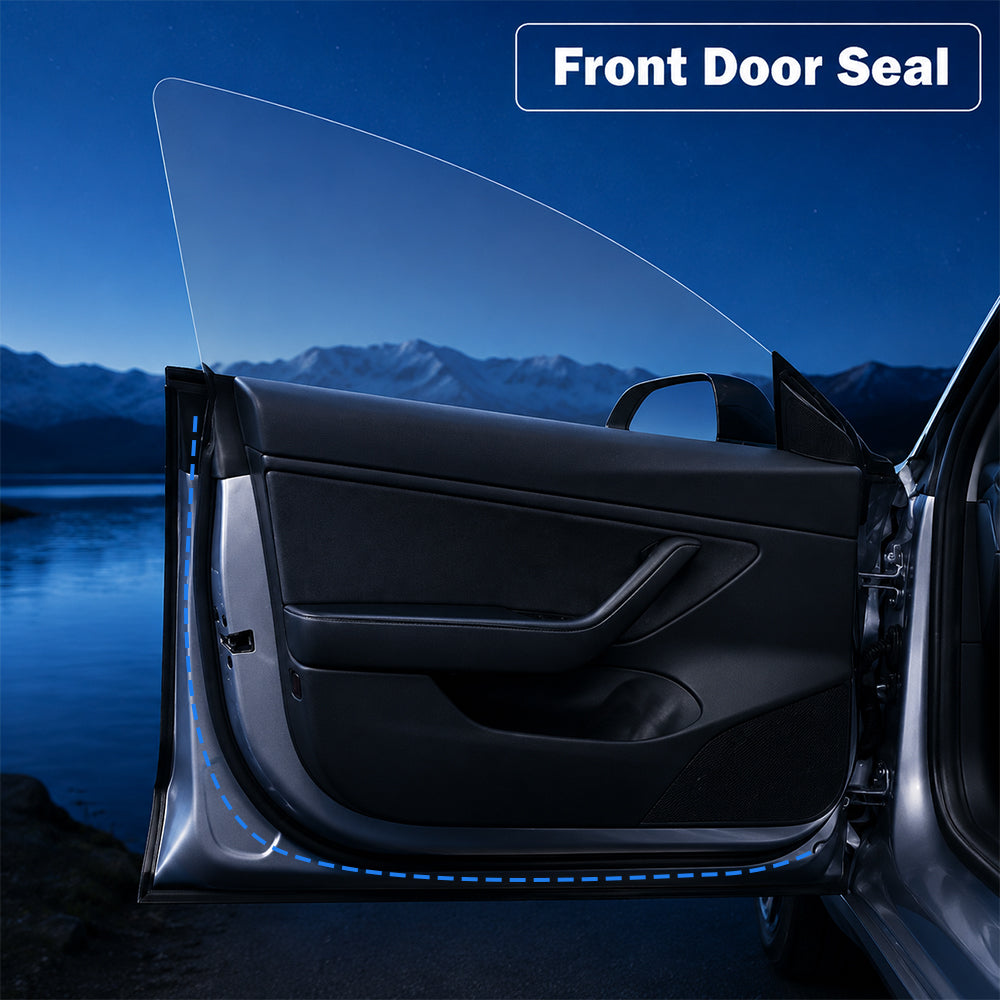 Tlyard Tesla Model 3 & Y Rubber Door Seal Strip Kit - Noise Reduction Weather Stripping for Model 3 Highland & Model Y Juniper