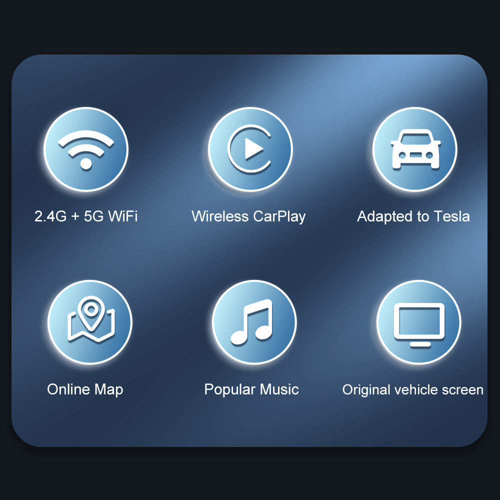 Tesla Wireless CarPlay Adaptador Caja 2.4G + 5G Wifi Para Model 3 & Y & S & X