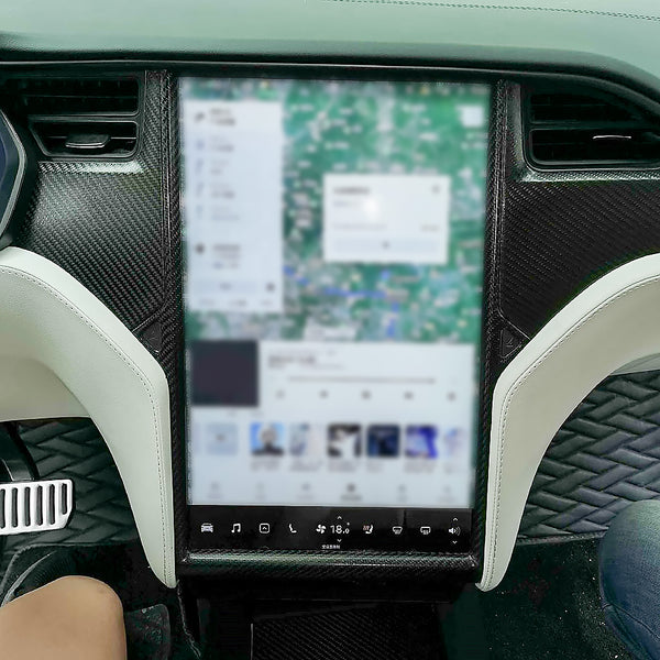 Model S & X Cadru cu ecran tactil din spate din fibră de carbon