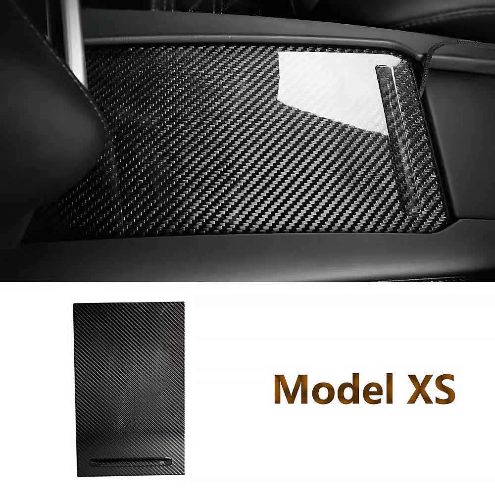 Model S & X Center Console Storage Box Real Carbon Fiber Cover