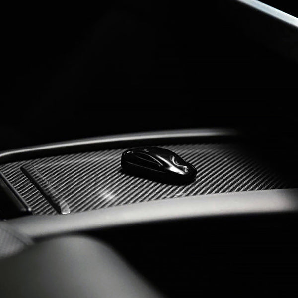 Boîte de rangement de la console centrale Model S & X Couverture en fibre de carbone véritable