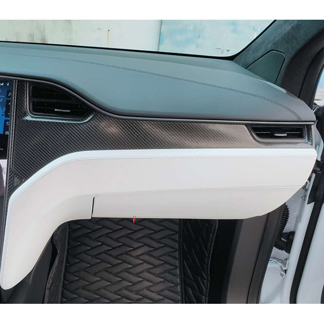 Model X  Real Carbon Fiber Dashboard Cover Decor