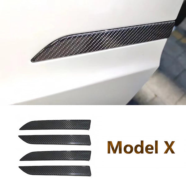 Model X deurgreepafdekking van echt koolstofvezel