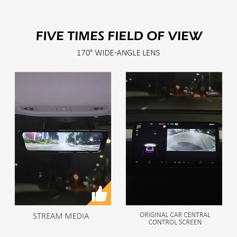 Model 3 & Y Stream Media Rear Live View Mirror Carmera