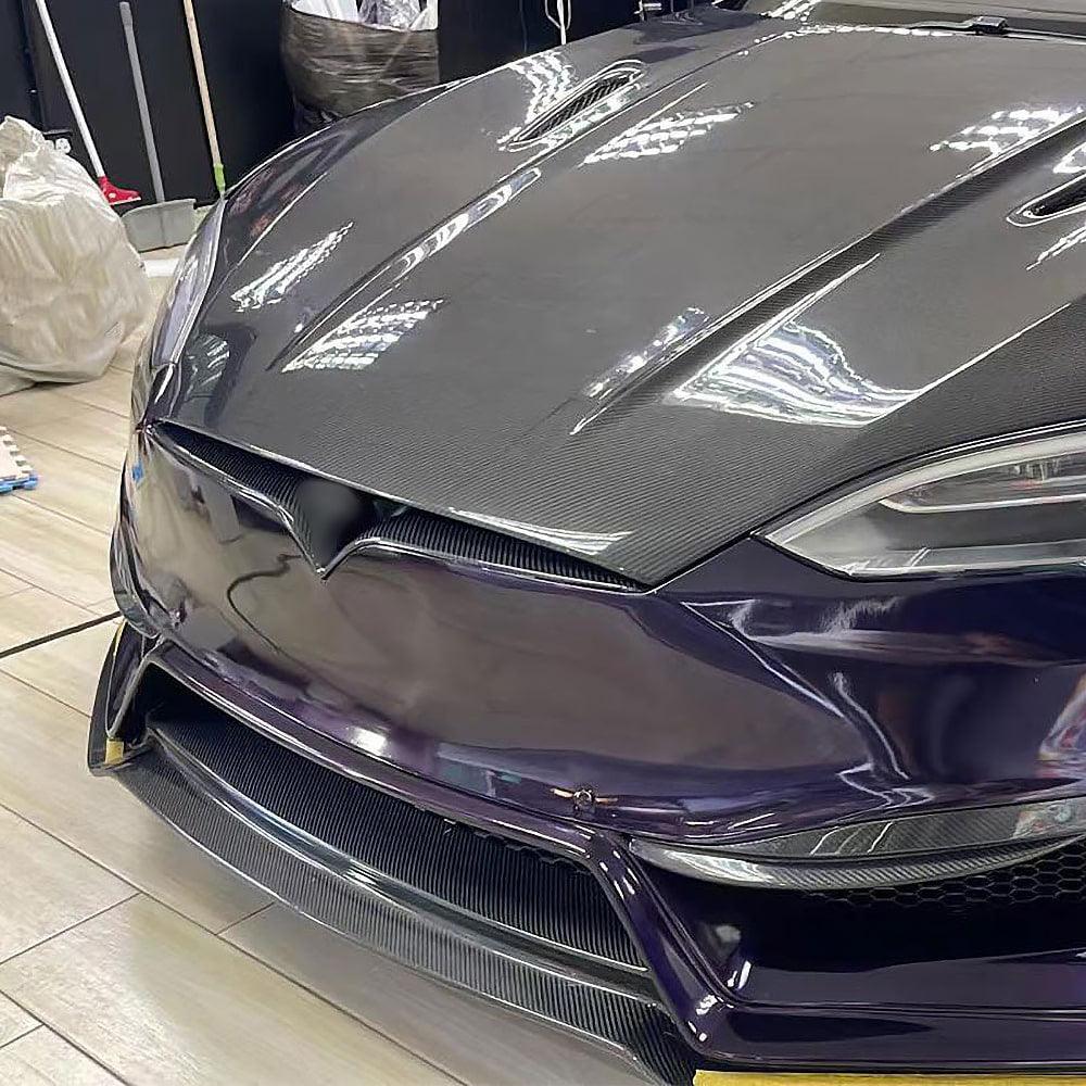 Real Molded Carbon Fiber Front End Inlay For Model X - Tlyard