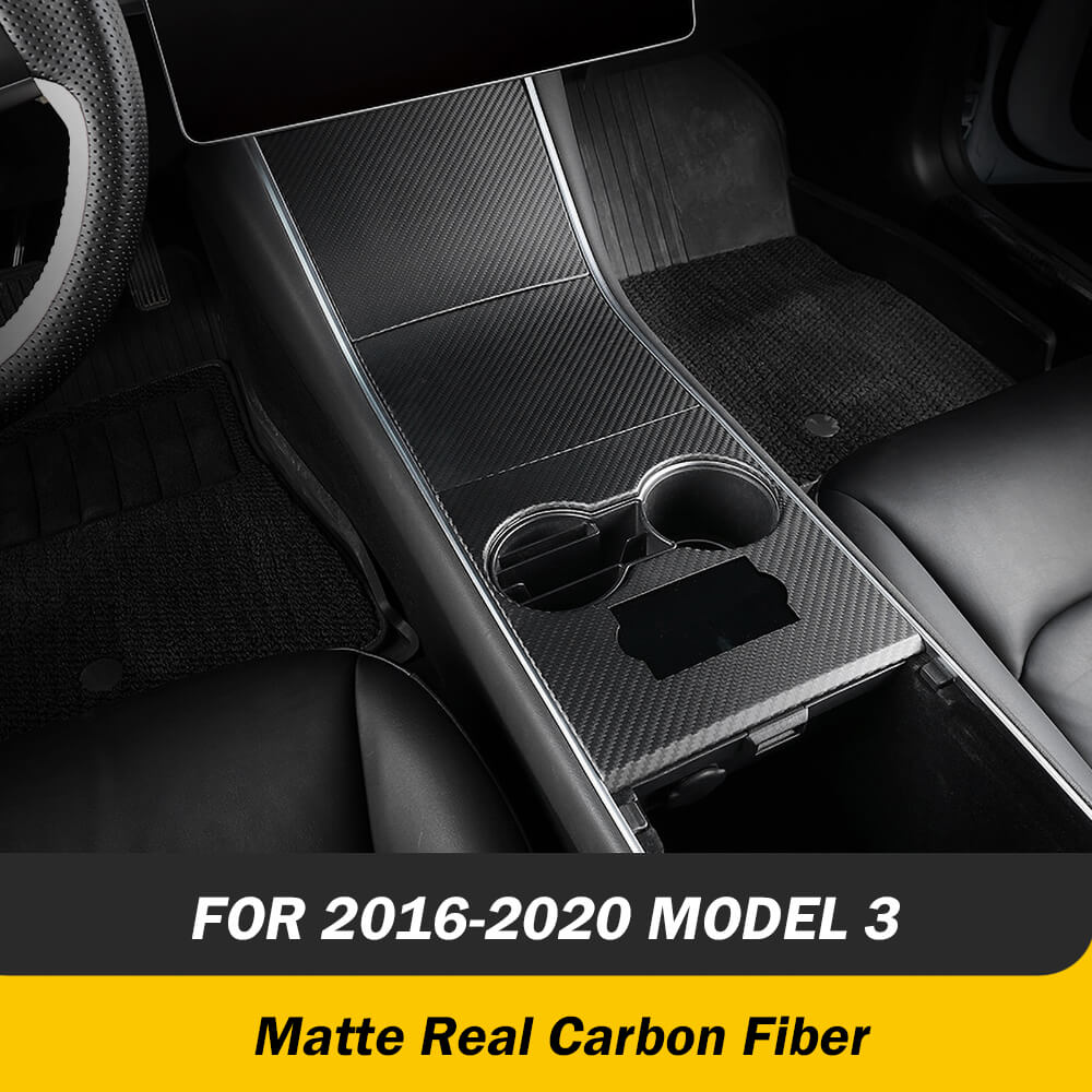 Centerkonsol Real Carbon Fiber til 2017-2023 Tesla Model 3/ Y