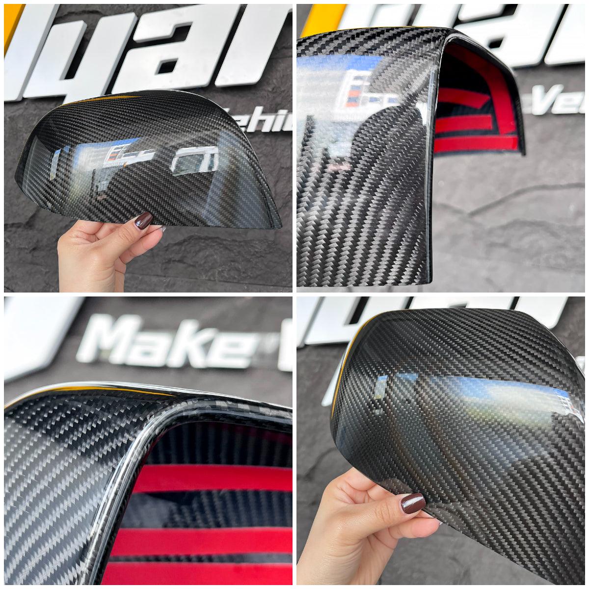 Real Carbon Fiber Mirror Overlays (1 pair) For Model 3 - Tlyard