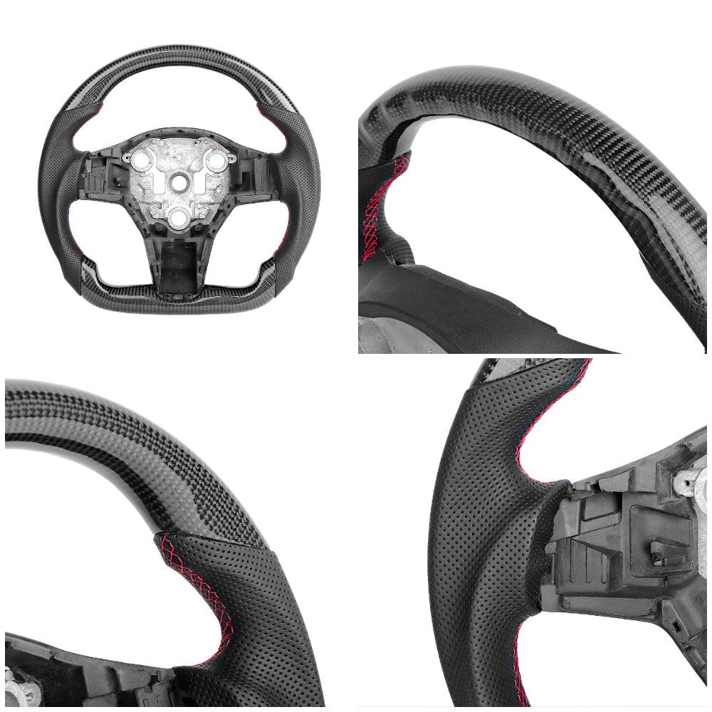 Customized Model S/ X/ Plaid Round Style Sport Series Steering Wheel - Tlyard