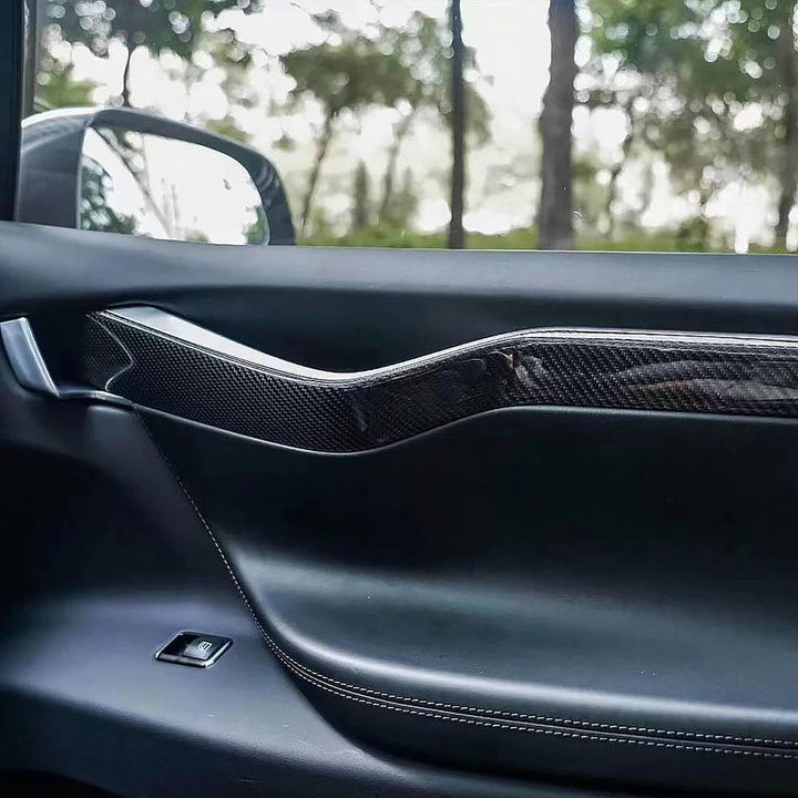 Interior Door Handle Carbon Fiber Conversion Kit For 2019-2021 Model X - Tlyard