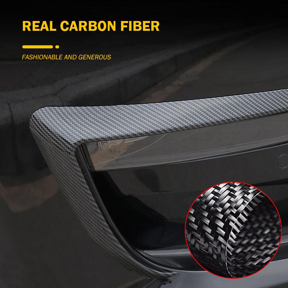 Real Carbon Fiber Front Foglight Trim Cover For Model 3 - Tlyard