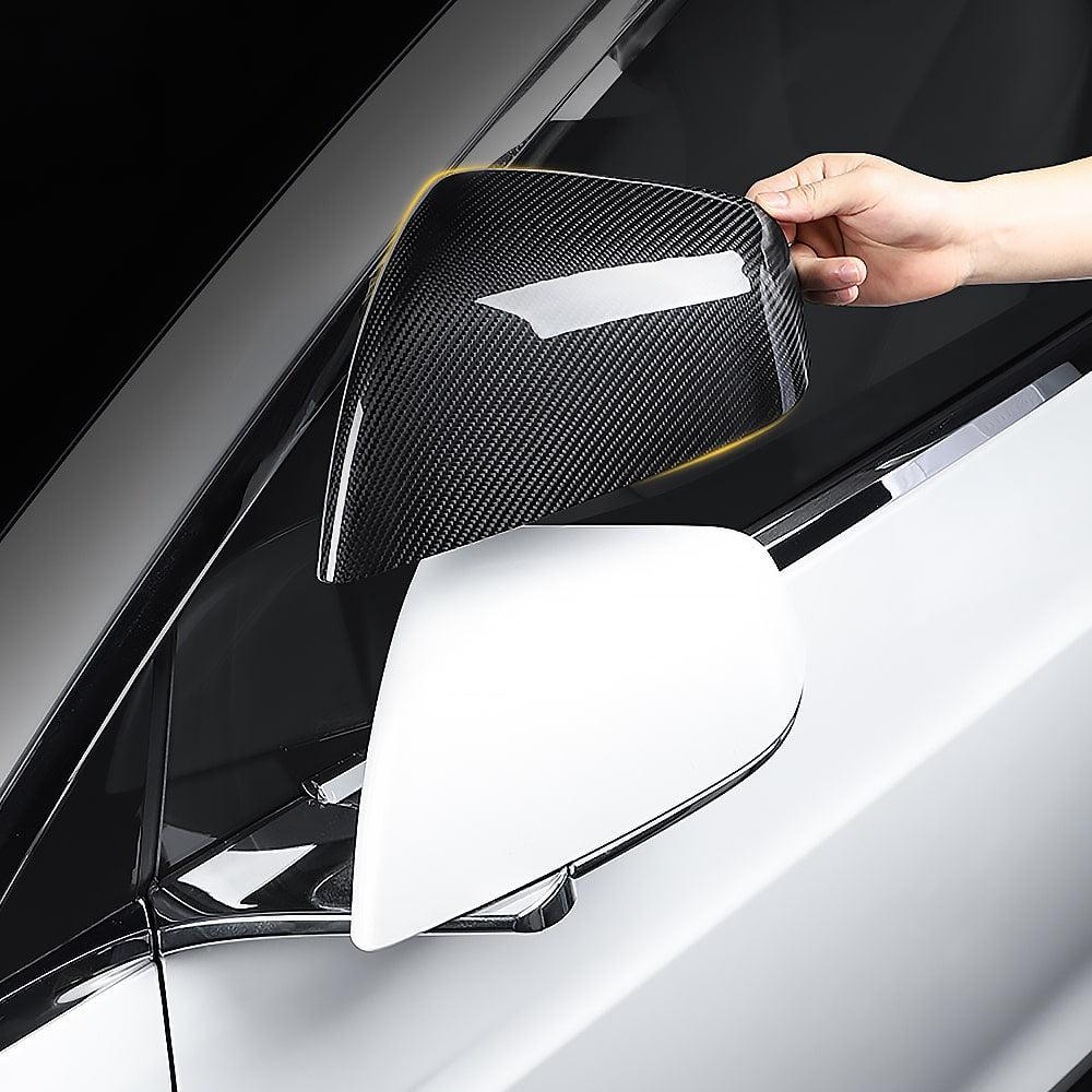 Real Molded Carbon Fiber Mirror Overlays (1 Pair) For Model X - Tlyard