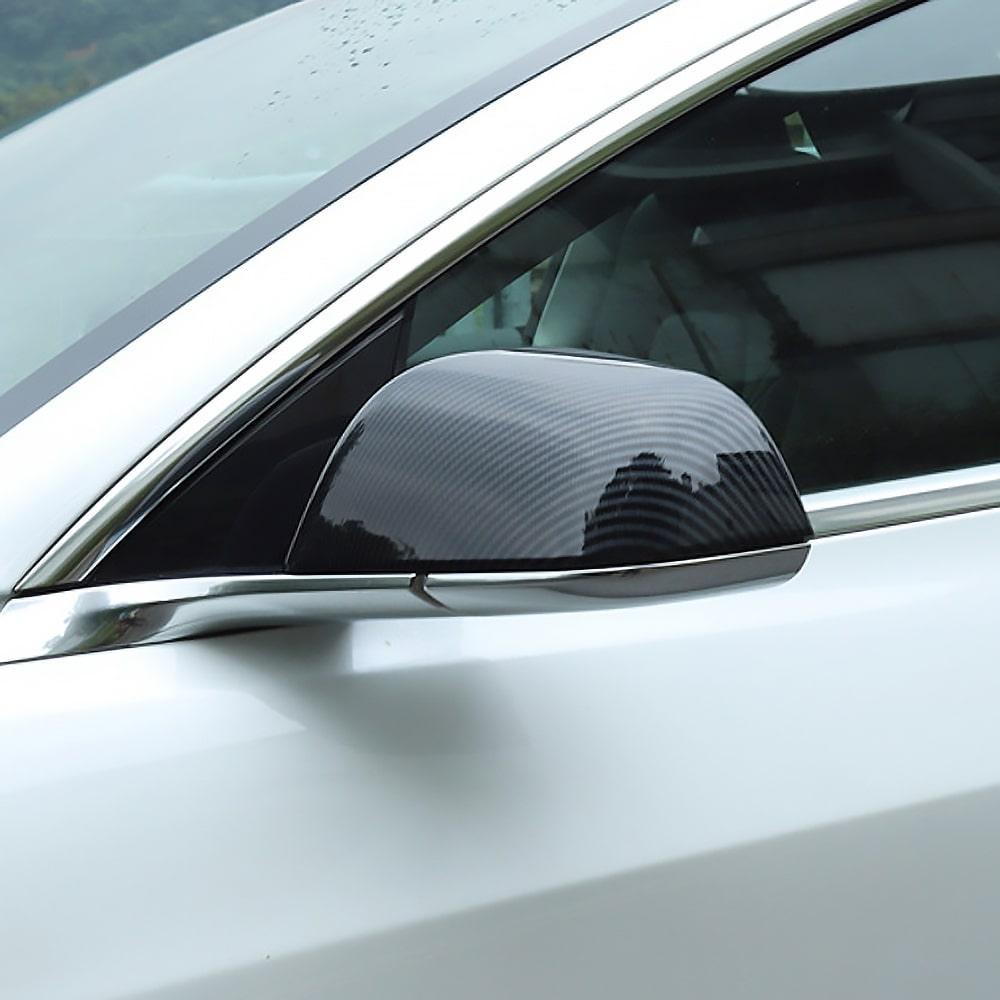 Real Molded Carbon Fiber Mirror Overlays (1 Pair) For Model X - Tlyard