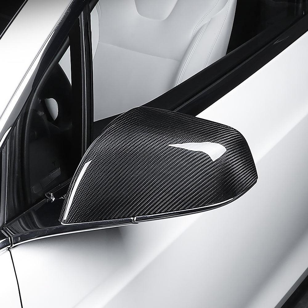 Real Molded Carbon Fiber Mirror Overlays (1 Pair) For Model X - Tlyard